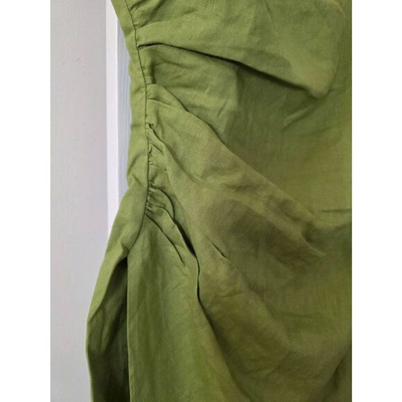 Reformation Kerrigan Linen Dress in Avocado Green Sz 8 NWT $218 - Picture 4 of 11